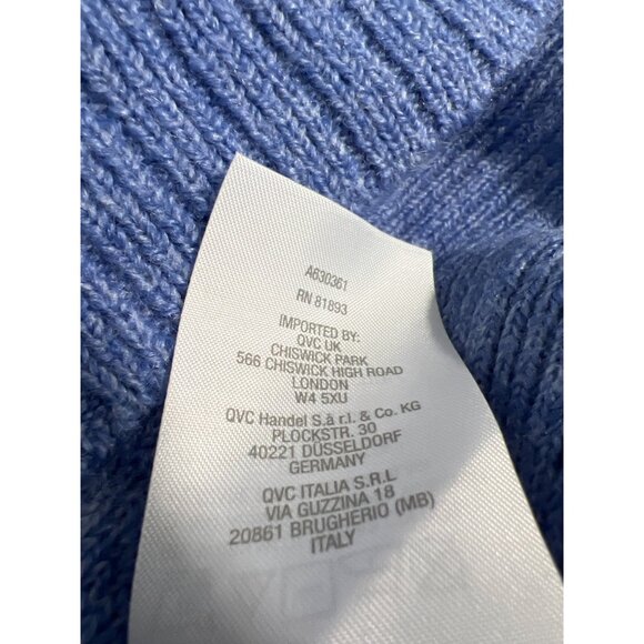 Denim and Co Petite Cable Detail Long Sleeve Tunic Sweater Fresh Blue Womens 1X - Picture 5 of 6